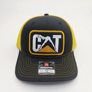 CAT Black and Yellow Richardso 112 Snap Back Trucker Hat